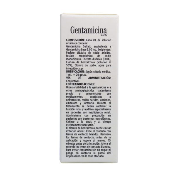 GENTAMICINA SOLUCION OFTALMICA 0.3% - Imagen 3